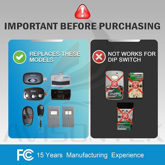 Avisontek 2-Pack for Linear Garage Door Opener Remote ACT-31B Megacode - Image 2