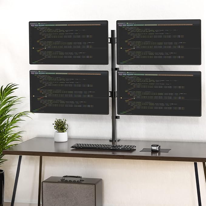 WALI Quad Monitor Desk Mount, 4 Monitor Stand Fits Heavy Duty Computer Screen - Image 10