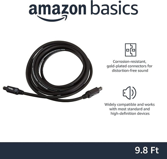 Amazon Basics Toslink Digital Optical Audio Fiber Optic Cable, - Image 2