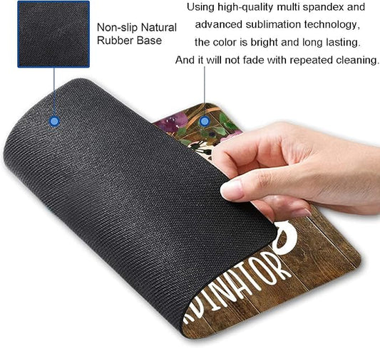 Mouse Pad, Chaos Coordinator Quotes Vintage Watercolor Floral Mouse Pad - Image 2