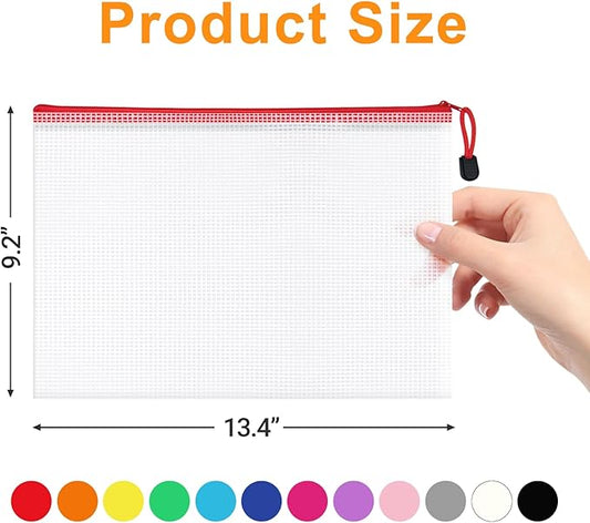 36Pack Mesh Zipper Pouch Bags, Waterproof A4 Letter Size Document Zipper Pouches - Image 2
