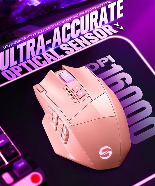 UtechSmart Venus Pro Wireless MMO Gaming Mouse, 000 DPI Optical Sensor - Image 2