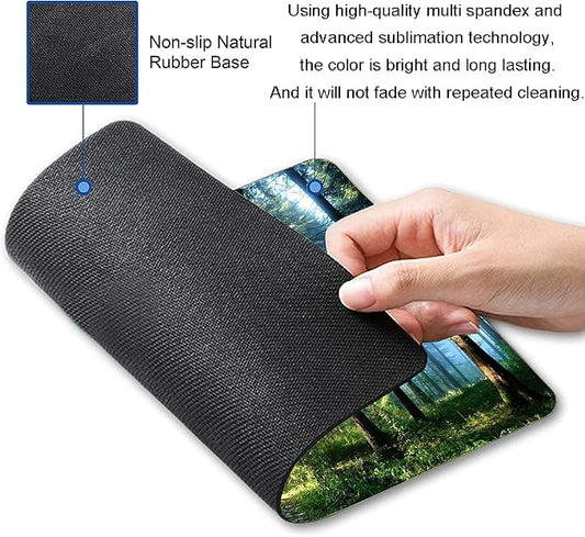 Forest Mouse Pad, Natural Scenery Mouse Pad Custom Design, Square Waterproof - Image 2