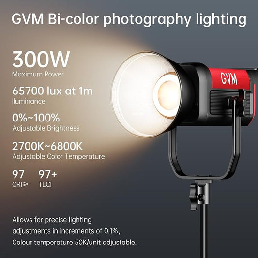 GVM Photography Lighting 300W Bi-Color Studio Lights - Image 2