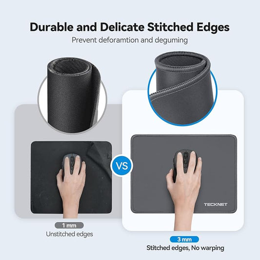 TECKNET Mouse Pad with Anti-fray Stitchin, Waterproof Surface & Non-Slip Rubber - Image 2