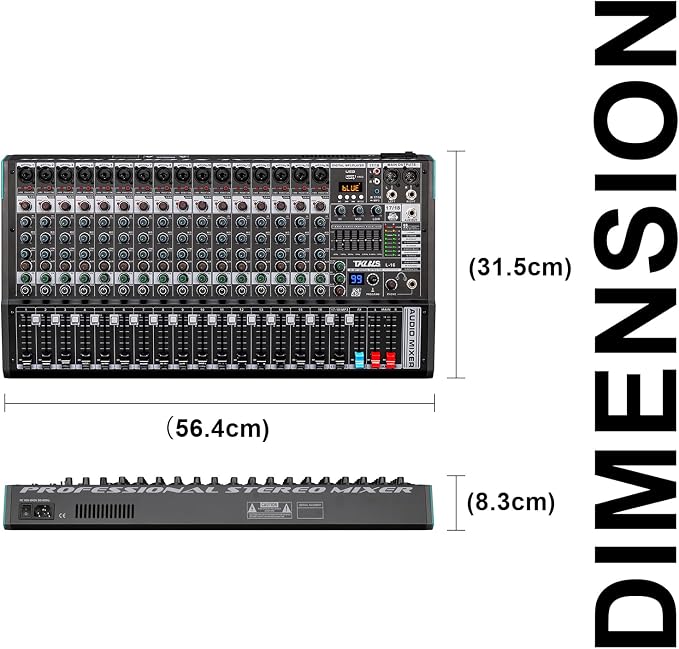 Audio Mixer, TKLBLS Professional 16 Channel DJ Mixer Board - Image 8