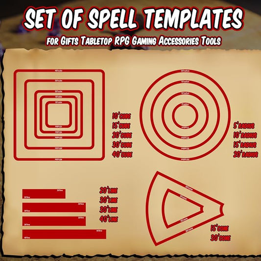 Sintuff 15 Pcs Spell AOE Damage Template Translucent Acrylic Area of Effect - Image 2