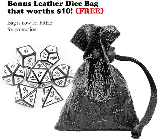 Haxtec 7 Die DND Metal Dice Set D&D 7PCS DND Dice of D20 D12 D10 D8 D6 D4 - Image 2