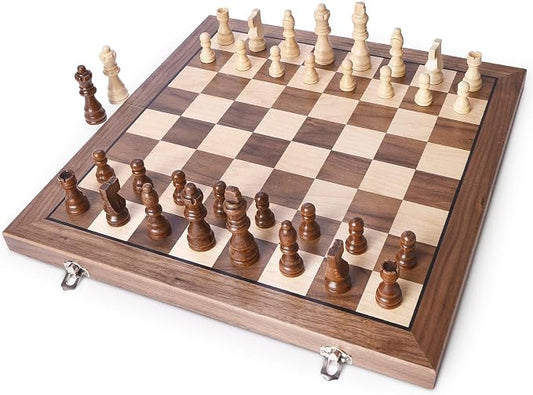AMEROUS 15 Inches Magnetic Wooden Chess Set - Image 2