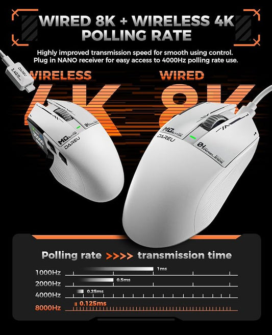 DAREU A980PROMAX Wireless Gaming Mouse-4K/8K Polling-30K DPI Optical - Image 2