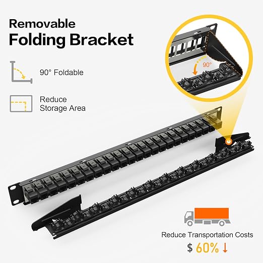 Patch Panel 24 Port with 24 Pcs Cat6 Keystone Jack【EC Listed】 UTP 10G Support - Image 2