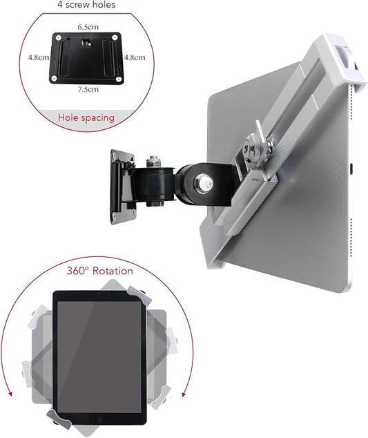 Tablet Wall Mount Holder with Anti Theft Lock, Rotate Design, Bracket - Image 2