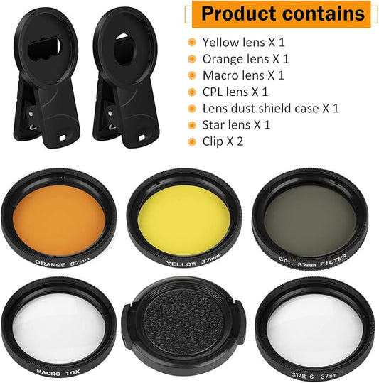 Reef Coral Lens Phone Kits 5 Lenses Kit 1 Dust Shield Case 2 Lens Clips - Image 2