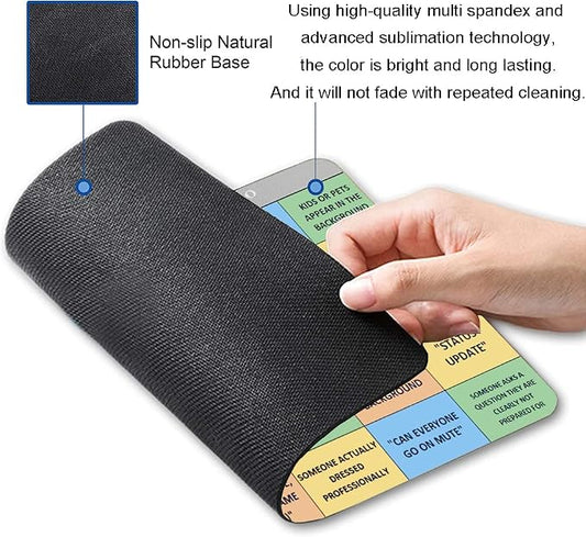 Mouse Pad, Conference Call Bingo Mouse Pad, Washable Square Cloth Mousepad - Image 2
