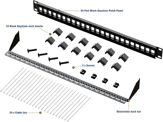 iwillink 24 Port Blank Keystone Patch Panel - Image 2