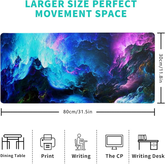 Dazzling Galaxy Gaming Mouse Pad 31.5x11.8 Inch Blue Purple Galaxy Nebula - Image 2