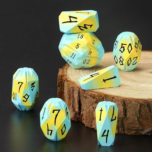 Metal DND Dice Set, Dungeons and Dragons DND Dice of 7 RPG Dice Set Metal - Image 2