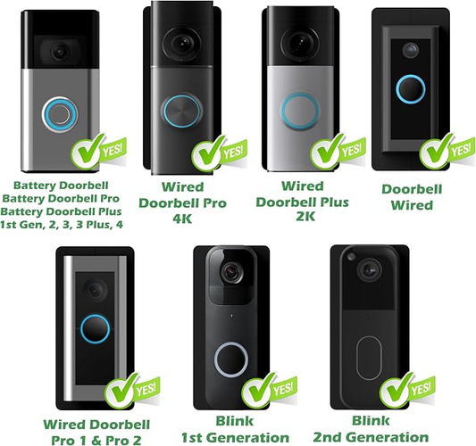 No-Drill Mount for Video Battery Doorbell Plus Sticky Mount Spacer Battery - Image 2