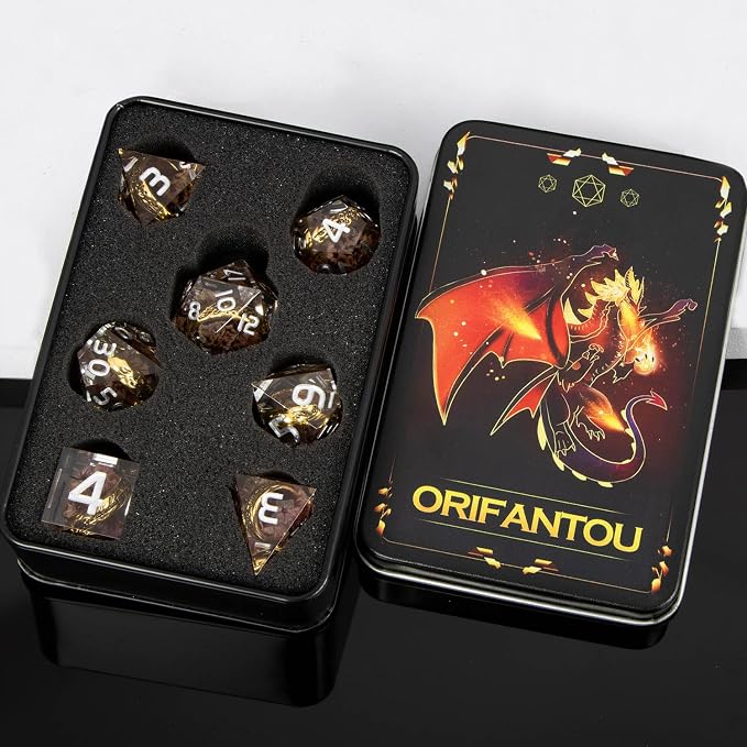 Magic Golden Ring DND Dice Set Sharp Edge Resin Dice - Image 7