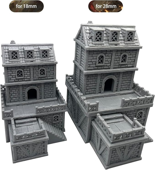 Paintable Tabletop Miniature Building Terrains Compatible - 18mm/28mm Scale - Image 2