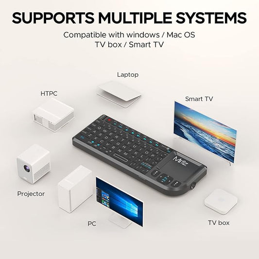 Mini Wireless Keyboard with Touchpad, 2.4GHz USB Dongle & Bluetooth Dual Mode - Image 2