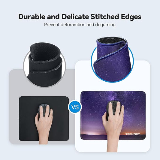 TECKNET Mouse Pad with Anti-fray Stitching, Waterproof Surface & Non-Slip - Image 2