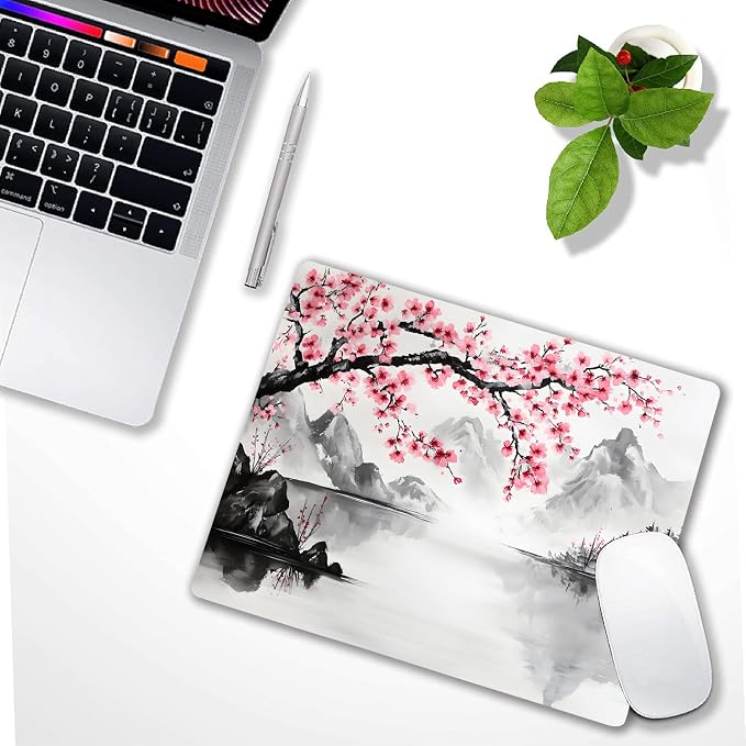 Watercolor Cherry Blossom Japanese Custom Mouse Pad - Image 6
