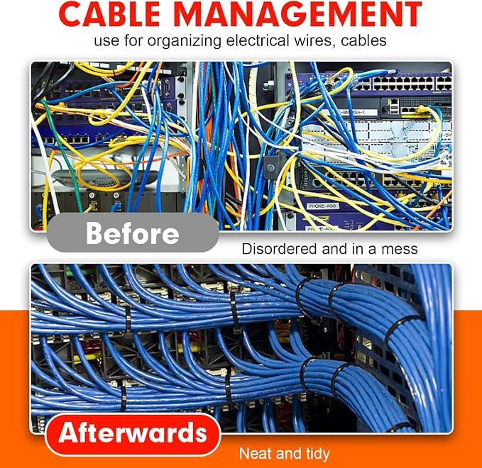 Zip Ties, RAZCC 1200pcs Black Cable Zip Ties 14 Inch, Heavy Duty Plastic Wire - Image 8
