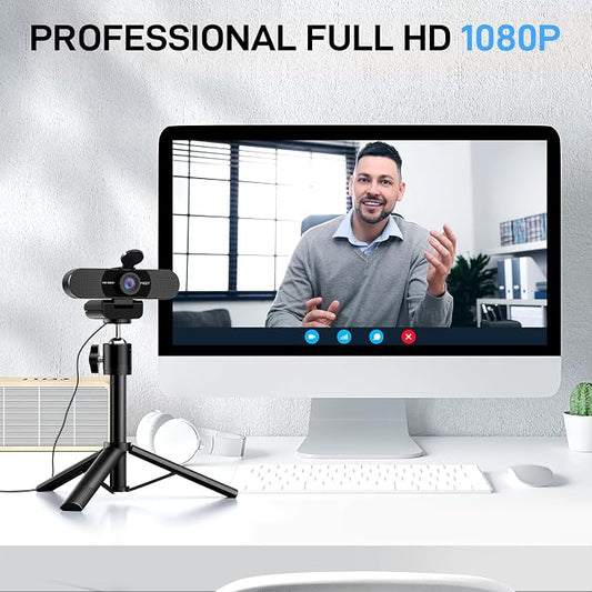 EMEET C960 Webcam with Tripod, 1080P Webcam with Microphone, Adjustable Height - Image 2