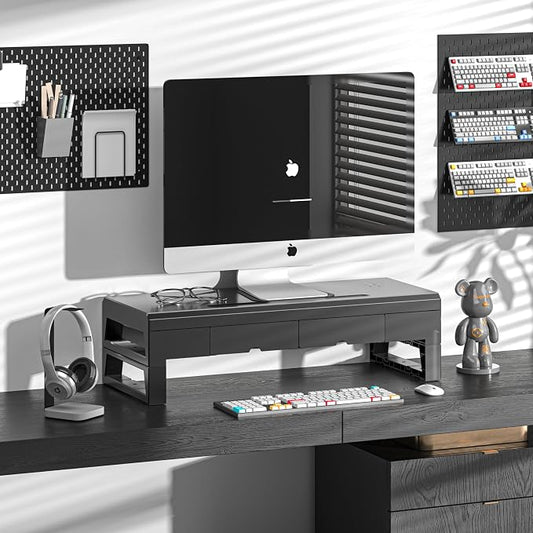 Computer monitor stand with 2 drawer ,Laptop Desk Shelf & Monitor Riser 21.6 - Image 2
