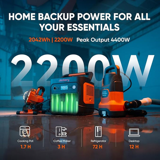 Jackery Explorer 2000 v2 Solar Generator and 500W Solar Panel, 2042Wh LiFePO4 - Image 2