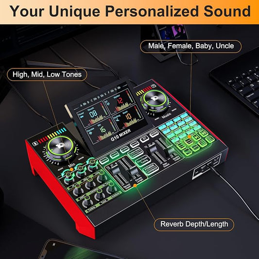 Audio Mixer, Sound Board for Pc/Phone Live Streaming Singing Gaming, Sound - Image 2
