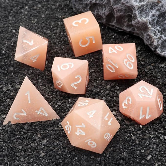 Haxtec Sharp Edge Dice Pink Resin DND Dice Set - Image 2