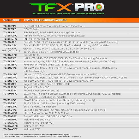 Truglo TFX PRO Handgun Sight, Glowing Shock Proof Tritium and Fiber Optic Night - Image 2