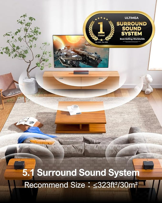 ULTIMEA 5.1 Sound Bar for Smart TV, Virtual Surround Sound System for TV - Image 2