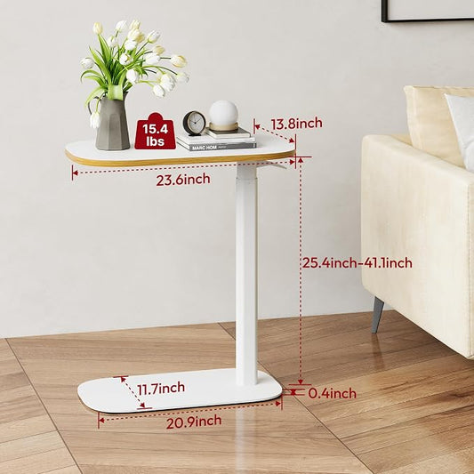 SANODESK Adjustable Overbed Bedside Table Pneumatic Adjustable Height Laptop - Image 2