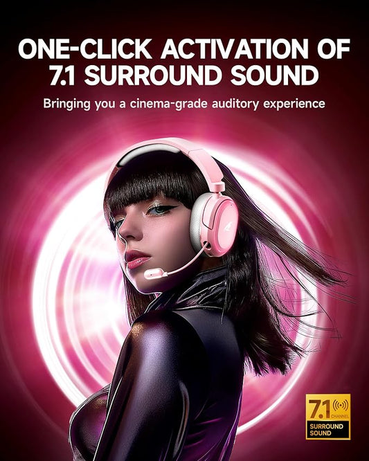 Wireless Gaming Headset, 7.1 Surround Sound, 2.4GHz USB Gaming Headphones - Image 2