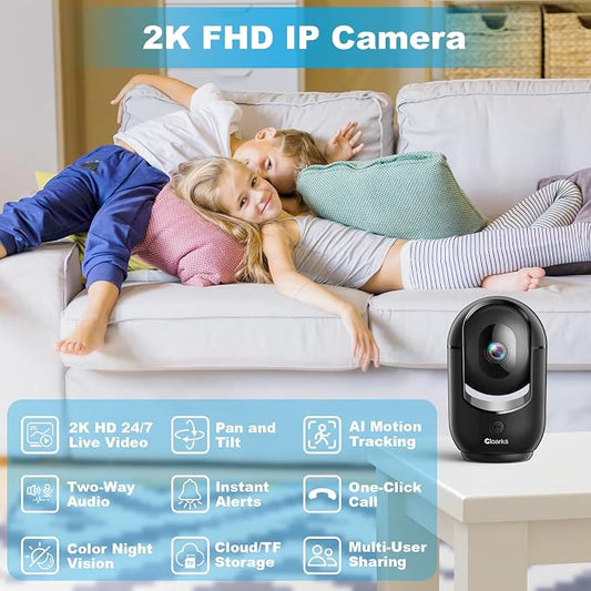Cloarks 2K Pan/Tilt Security Camera, WiFi Indoor Cameras - Image 2