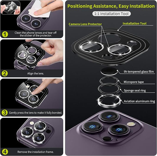 WSKEN for iPhone 14 Pro/iPhone 14 Pro Max Camera Lens Protector, HD Tempered - Image 2