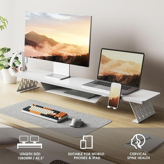 Fenge Dual Monitor Stand, 42.5 Inch Monitor Riser - Image 2