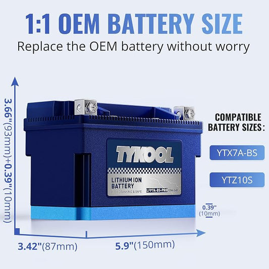 TYKOOL YTX7A-BS -Pro 12.8V 4Ah 240CCA High Performance Lithium Powersports - Image 2