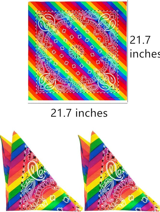 Mayam Rainbow Bandanas Headband Gay Pride LGBTQ Bandana Headband Hippie Bandana - Image 2