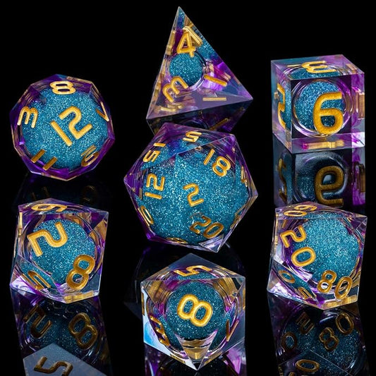 ARUOHHA Liquid Core DND Dice Set, Role Playing Dice Set D20 D12 D10 D8 D6 D4 - Image 2