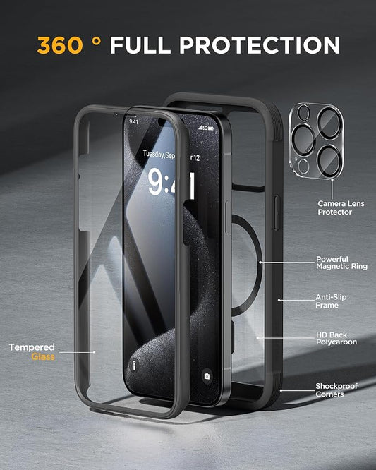 Miracase Magnetic for iPhone 15 Pro Max Case 6.7'' Full-Body Drop Proof Bumper - Image 2