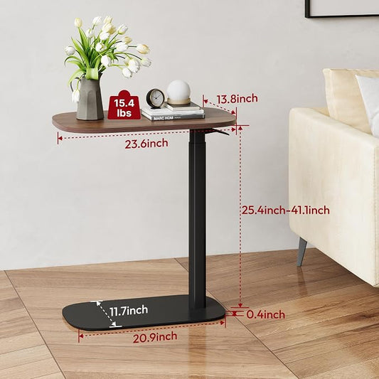 SANODESK Adjustable Overbed Bedside Table Pneumatic Adjustable Height Laptop - Image 2