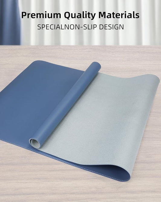 Leather Desk Pad Protector, Large Mouse Mat, Non-Slip Waterproof PU Leather - Image 2