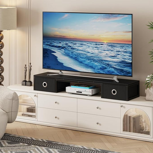 45" Large TV Riser with Fabric Drawers - Image 2