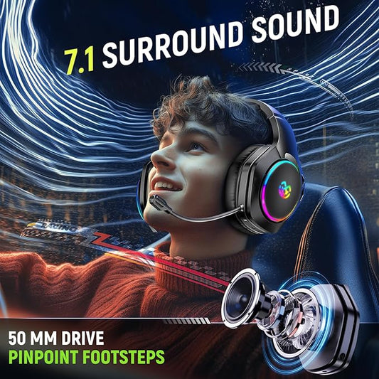 Wireless Gaming Headsets for Ps5 Ps4 PC, 2.4GHz USB & Type-C Gaming Headphones - Image 2