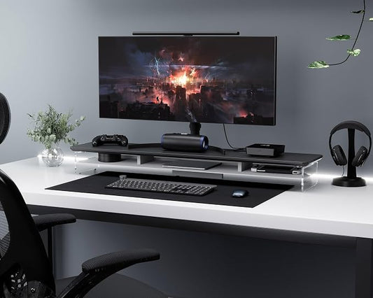 Fenge Acrylic Monitor Stand Riser, 42.5 Inches Dual Monitor Stand - Image 2