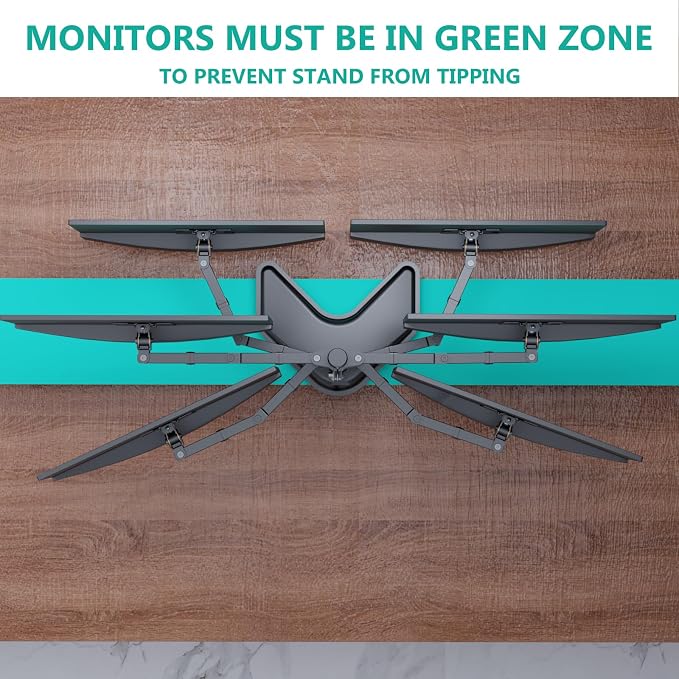 WALI Dual Monitor Stand for Desk, Monitor Stands for 2 Monitors up to 27 inch - Image 9